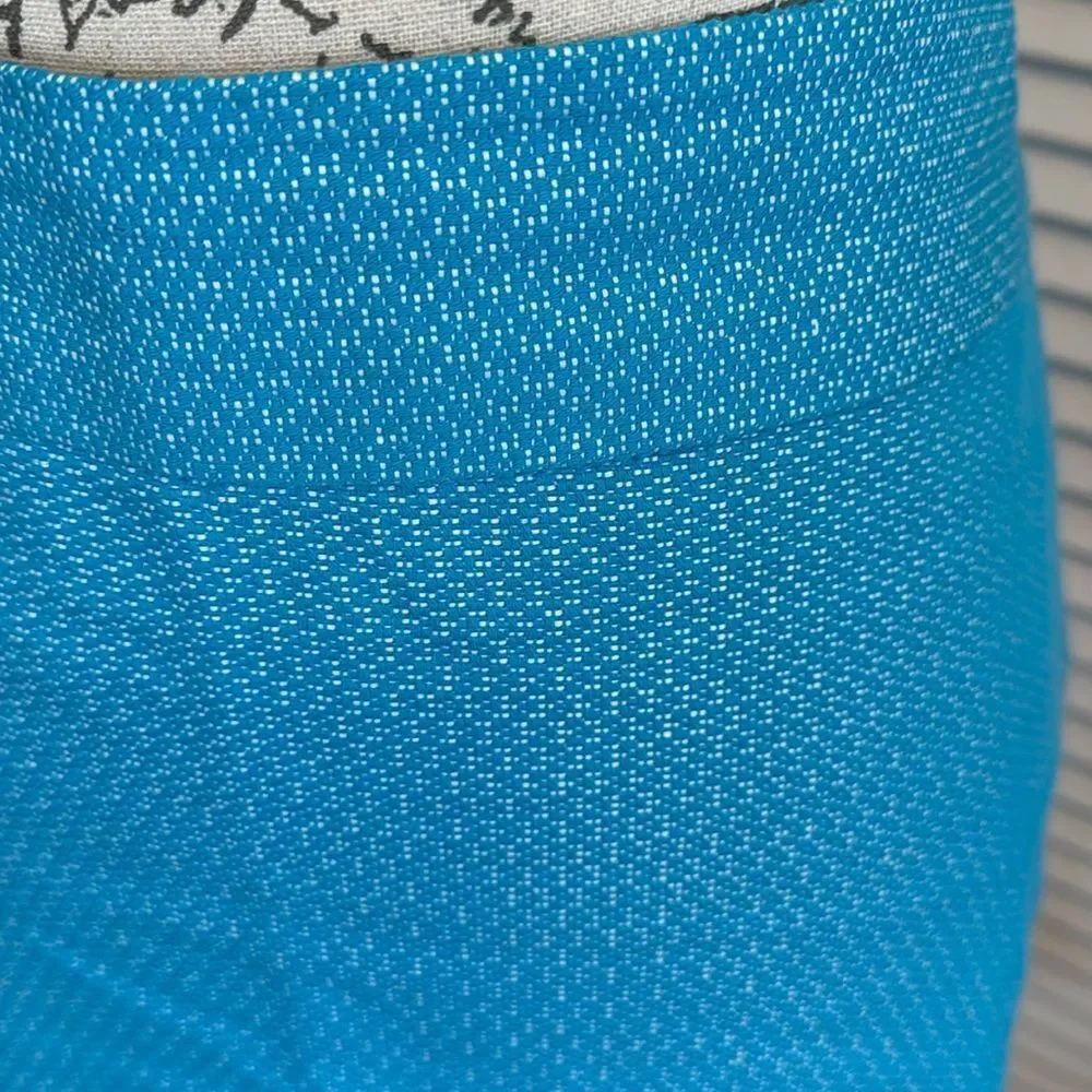 *Banana Republic* Sz 10 Lined Linen/Cotton Blend Tweed Turquoise Pencil Skirt
